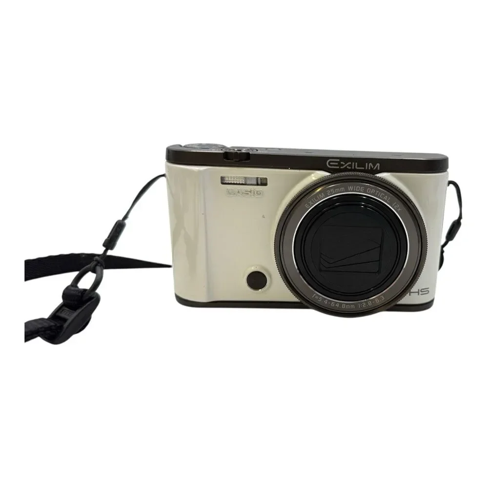 Casio Exilim EX-ZR3500 Digital Camera in White, Charger, Memory, Case ( See DES)